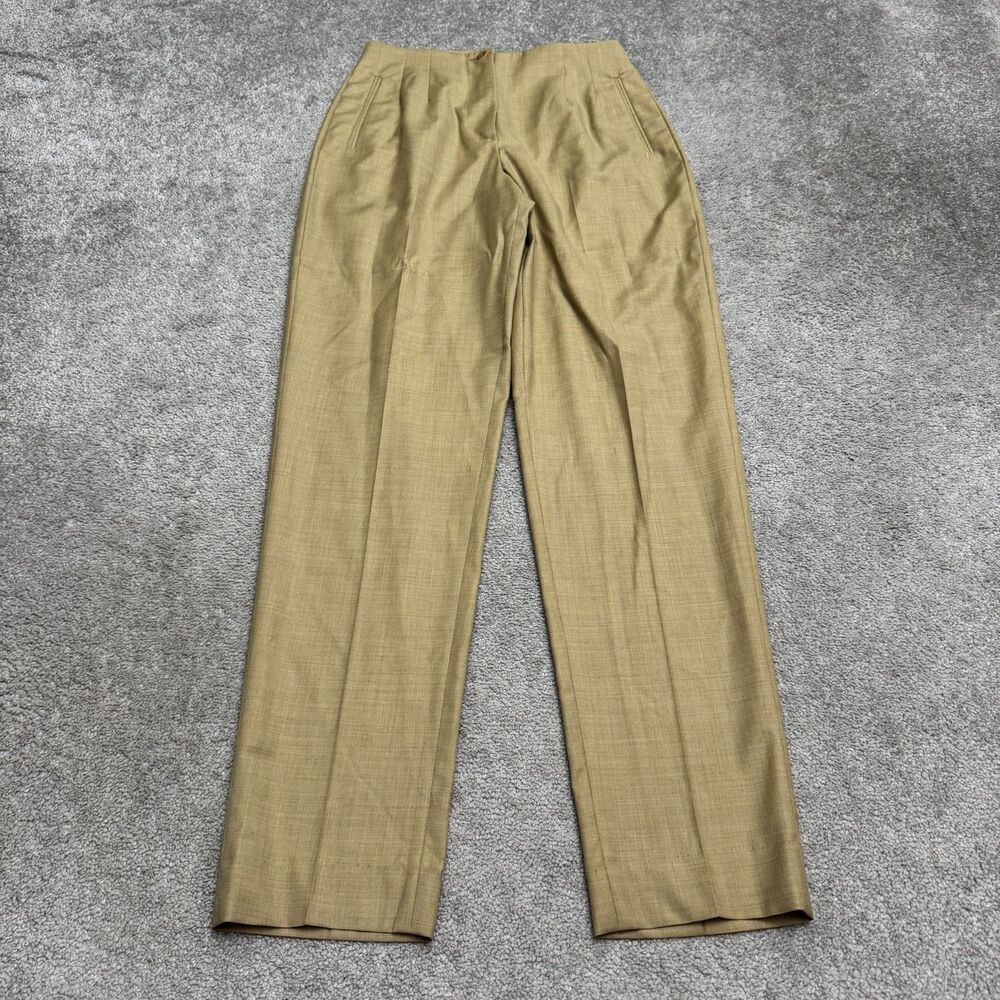 Zanella Platinum Harriet Wool Trousers Dress Pants Womens 6 Gold Brown Classic
